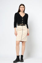 كيتشن تنورة قصيرة شمواه بحزام خصر