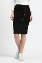 كيتشن تنورة ميدي للركبة سكيني بزراير أمامية