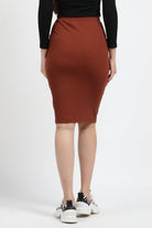 كيتشن تنورة ميدي للركبة سكيني بزراير أمامية