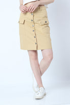 كيتشن تنورة ميدي نسائية مزينة بأزرار أمامية