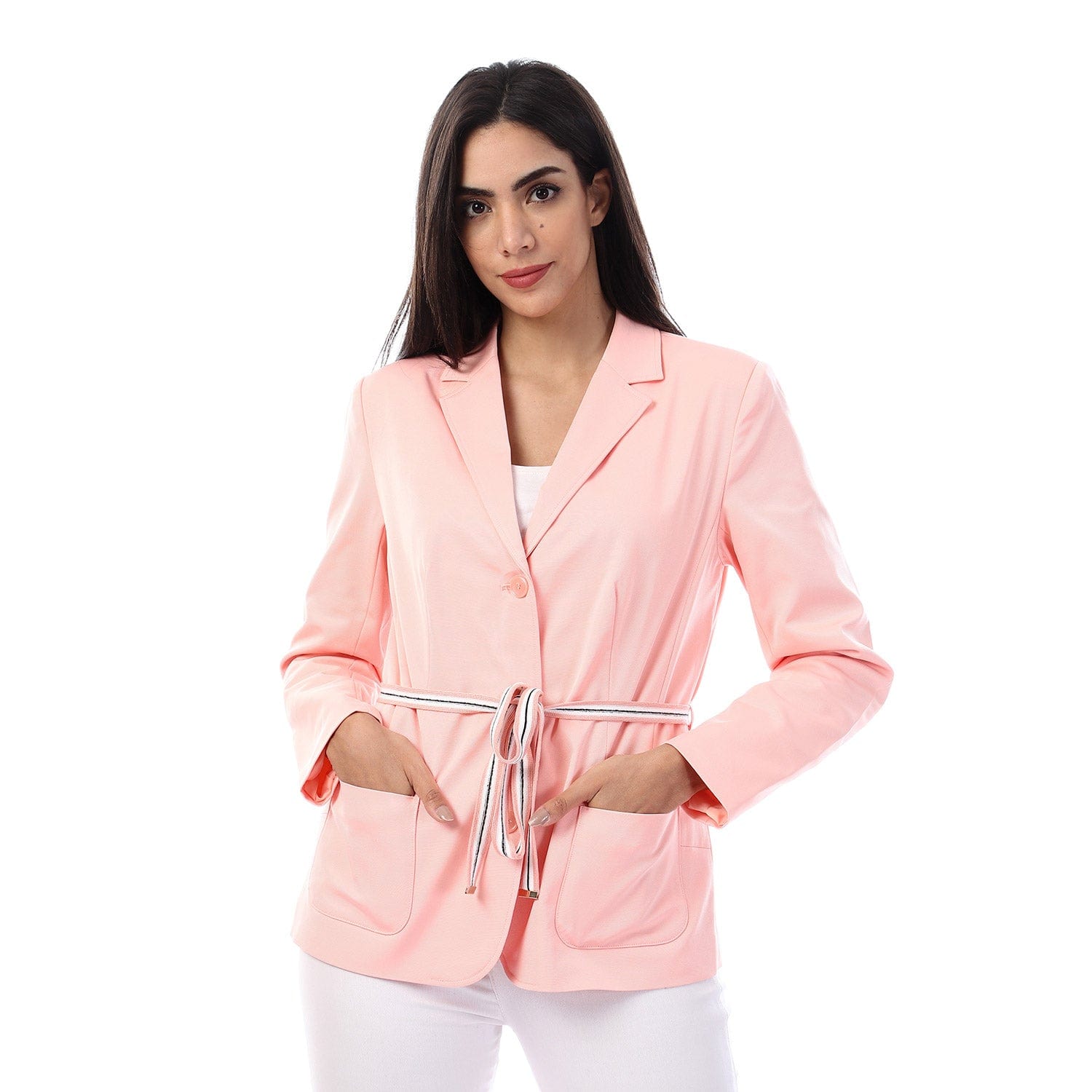 داليدرس جاكيت سادة بأزرار أمامية كم طويل نسائي