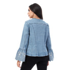 داليدرس جاكيت جينز فاتح كم طويل نسائي جينز فاتح