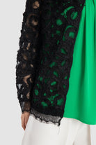 داليدرس جاكيت منقوش شفاف كم طويل نسائي أسود