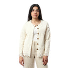 داليدرس جاكيت دانتيل بأزرار أمامية كم طويل نسائي بيج