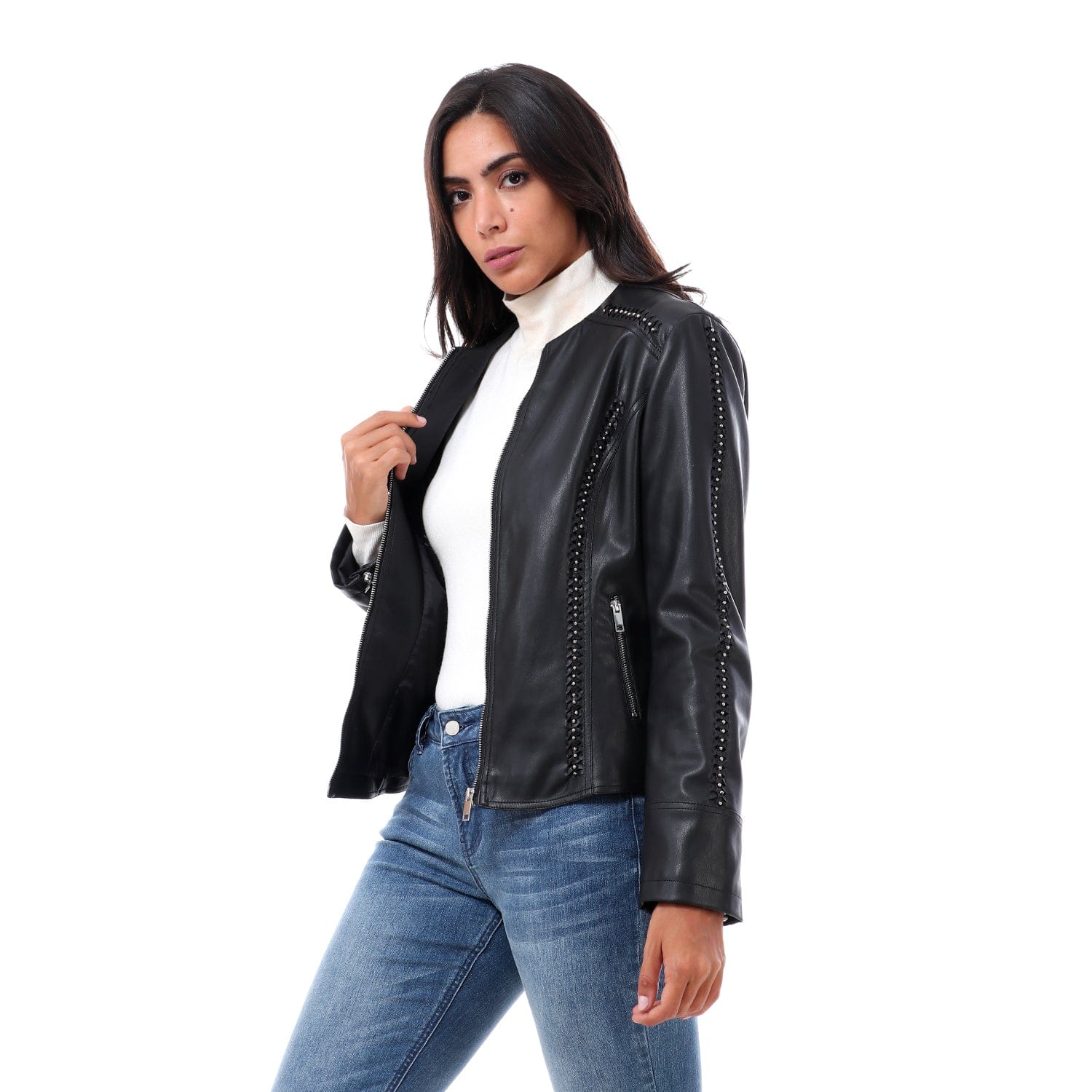 داليدرس جاكيت رسمي لامع واسع كم طويل نسائي أسود