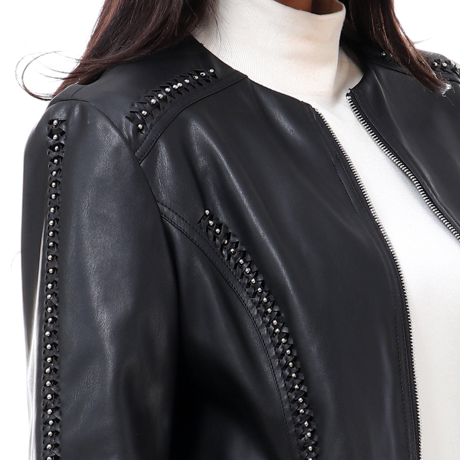 داليدرس جاكيت رسمي لامع واسع كم طويل نسائي أسود