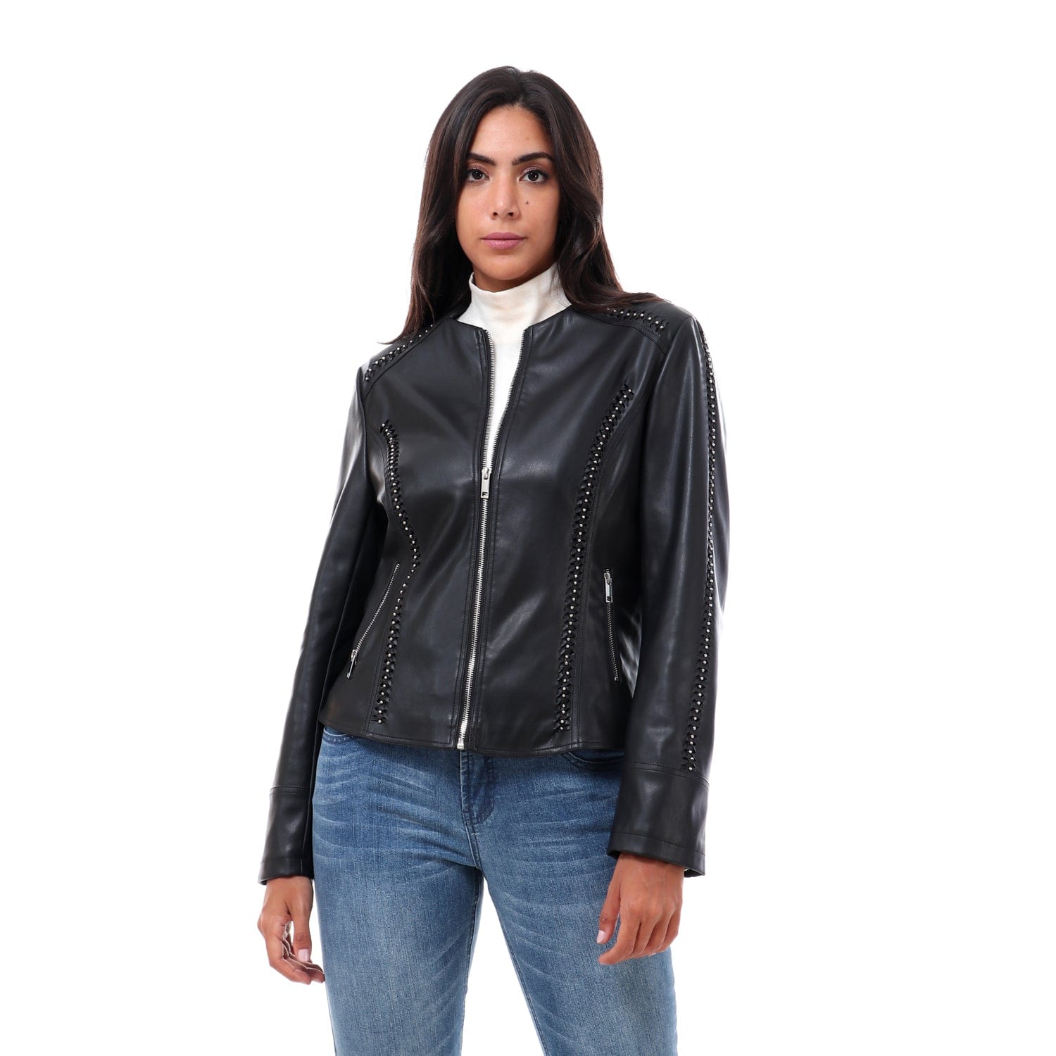 داليدرس جاكيت رسمي لامع واسع كم طويل نسائي أسود