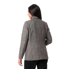 داليدرس جاكيت رسمي منقوش كم طويل نسائي بني/بيج