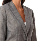 داليدرس جاكيت رسمي منقوش كم طويل نسائي بني/بيج