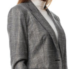 داليدرس جاكيت رسمي منقوش كم طويل نسائي بني/بيج