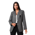 داليدرس جاكيت قصير بأزرار أمامية كم طويل رمادي