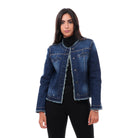 داليدرس جاكيت جينز قصير كم طويل بأزرار أمامية نسائي جينز داكن