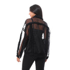 داليدرس جاكيت شفاف أوفر سايز بأزرار أمامية كم طويل نسائي أسود