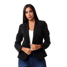 داليدرس جاكيت رسمي سادة كم طويل نسائي أسود