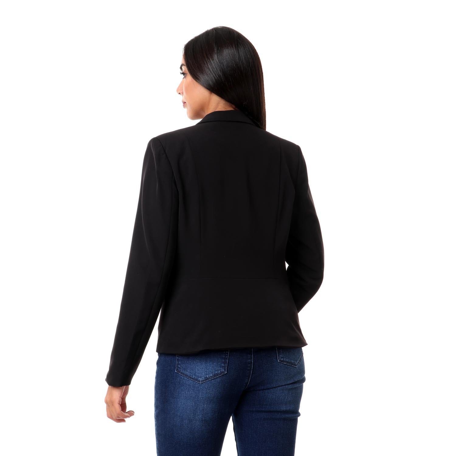 داليدرس جاكيت رسمي سادة كم طويل نسائي أسود