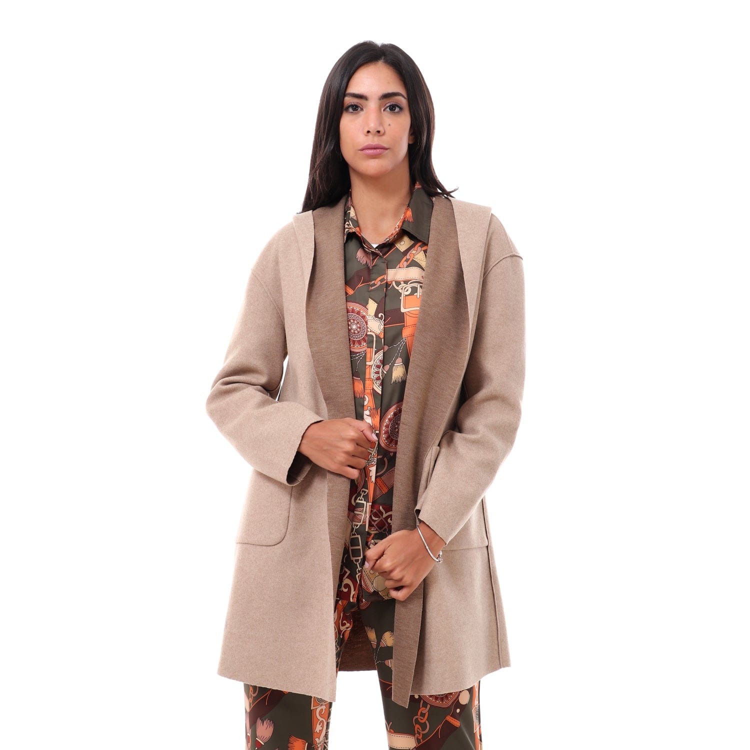 داليدرس كارديجان طويل سادة برباط وجيوب نسائي جملي