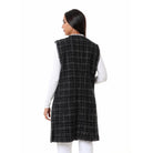 داليدرس فيست صوف نسائي بجيوب أمامية أسود/فضي