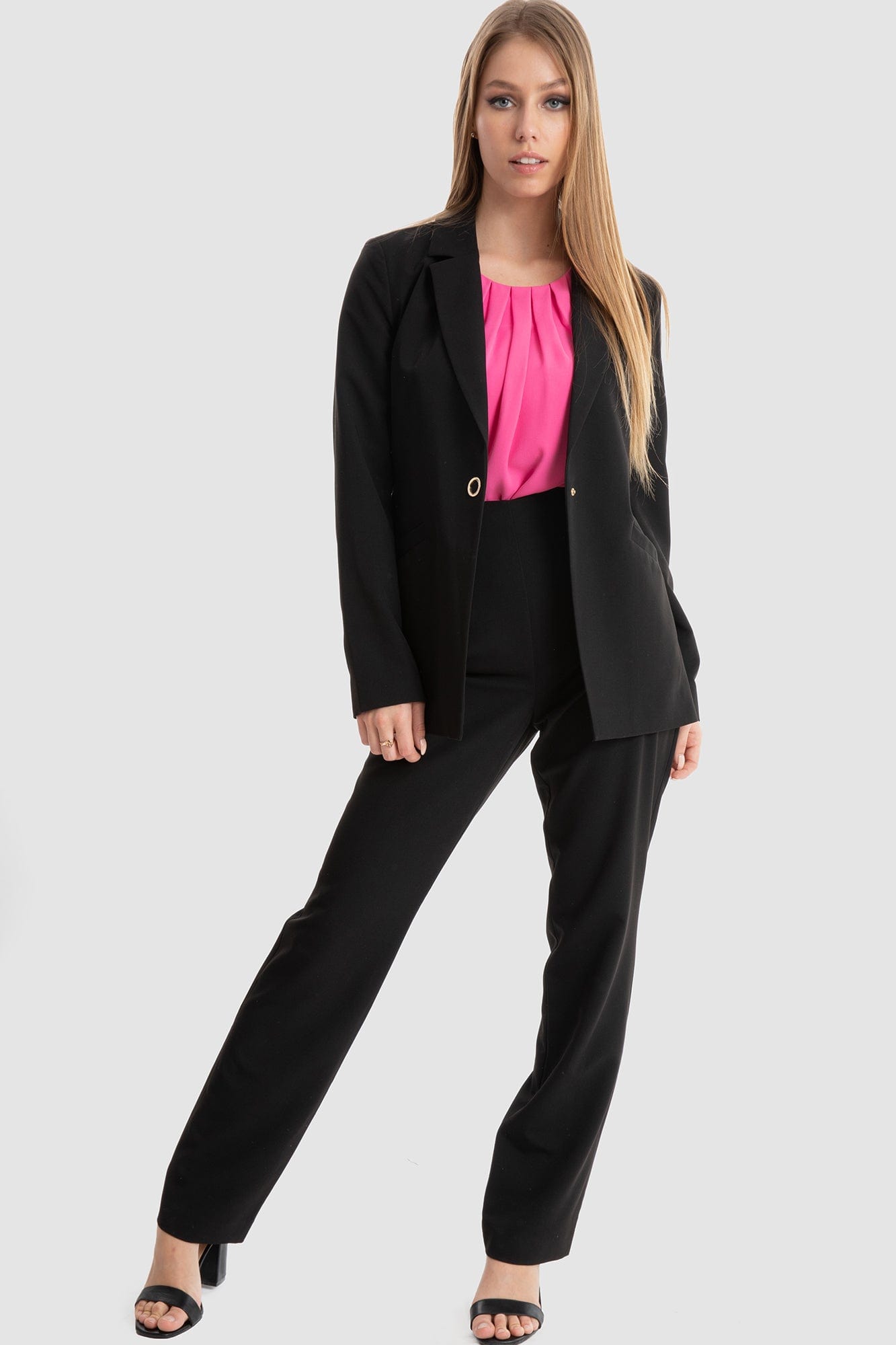 داليدرس جاكيت رسمي بزر أمامي نسائي أسود