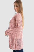 داليدرس كارديجان واسع مخرم بأزرار أمامية كم طويل نسائي