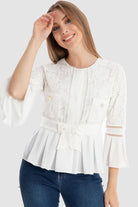 داليدرس جاكيت دانتيل مزين بفيونكة أمامية نسائي