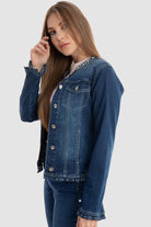 داليدرس جاكيت قصير جينز بأزرار أمامية أزرق فاتح