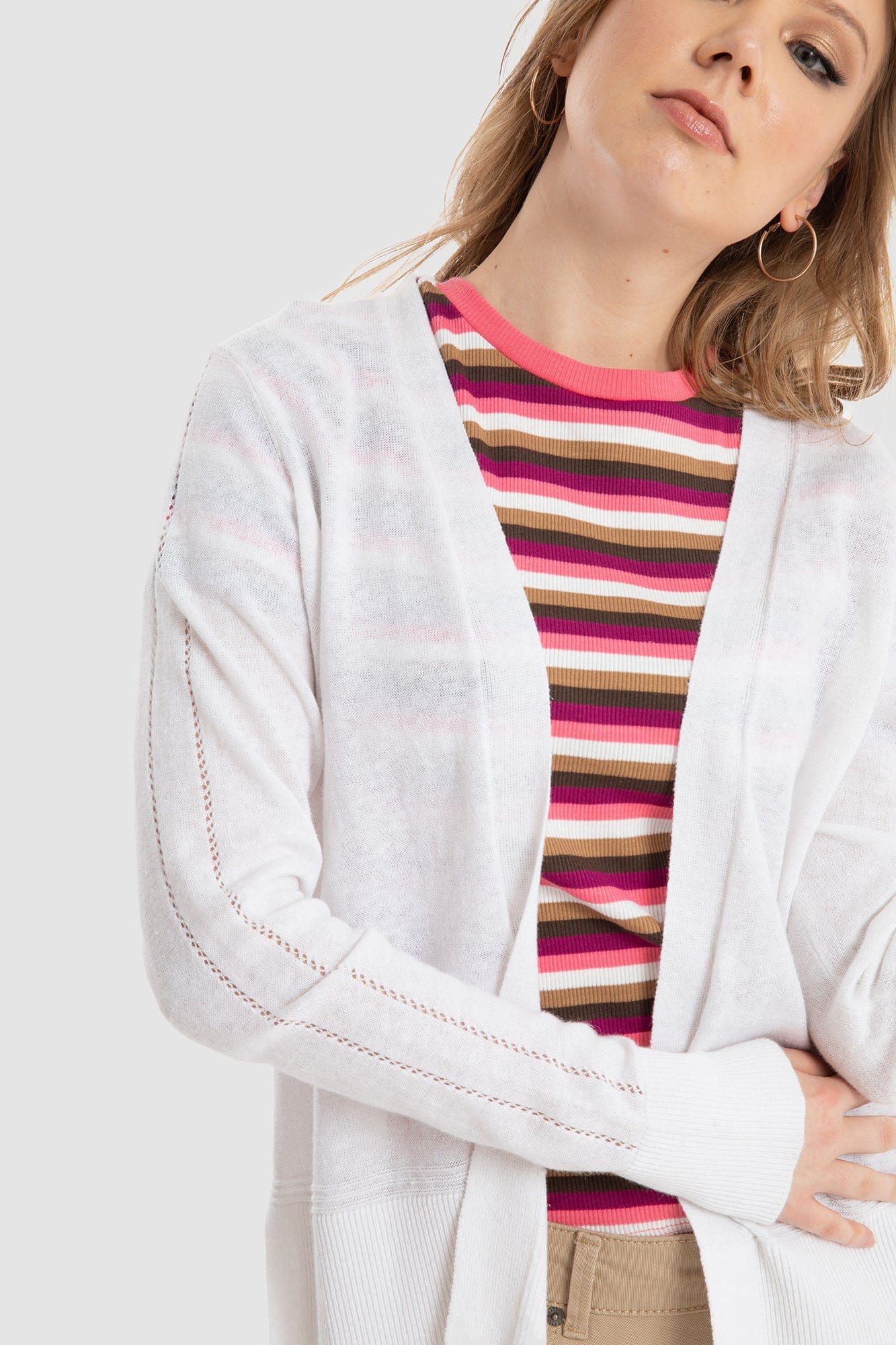 داليدرس كارديجان قصير سادة كم طويل نسائي