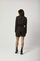 داليدرس جمبسوت مخصر قصير كم طويل نسائي أسود