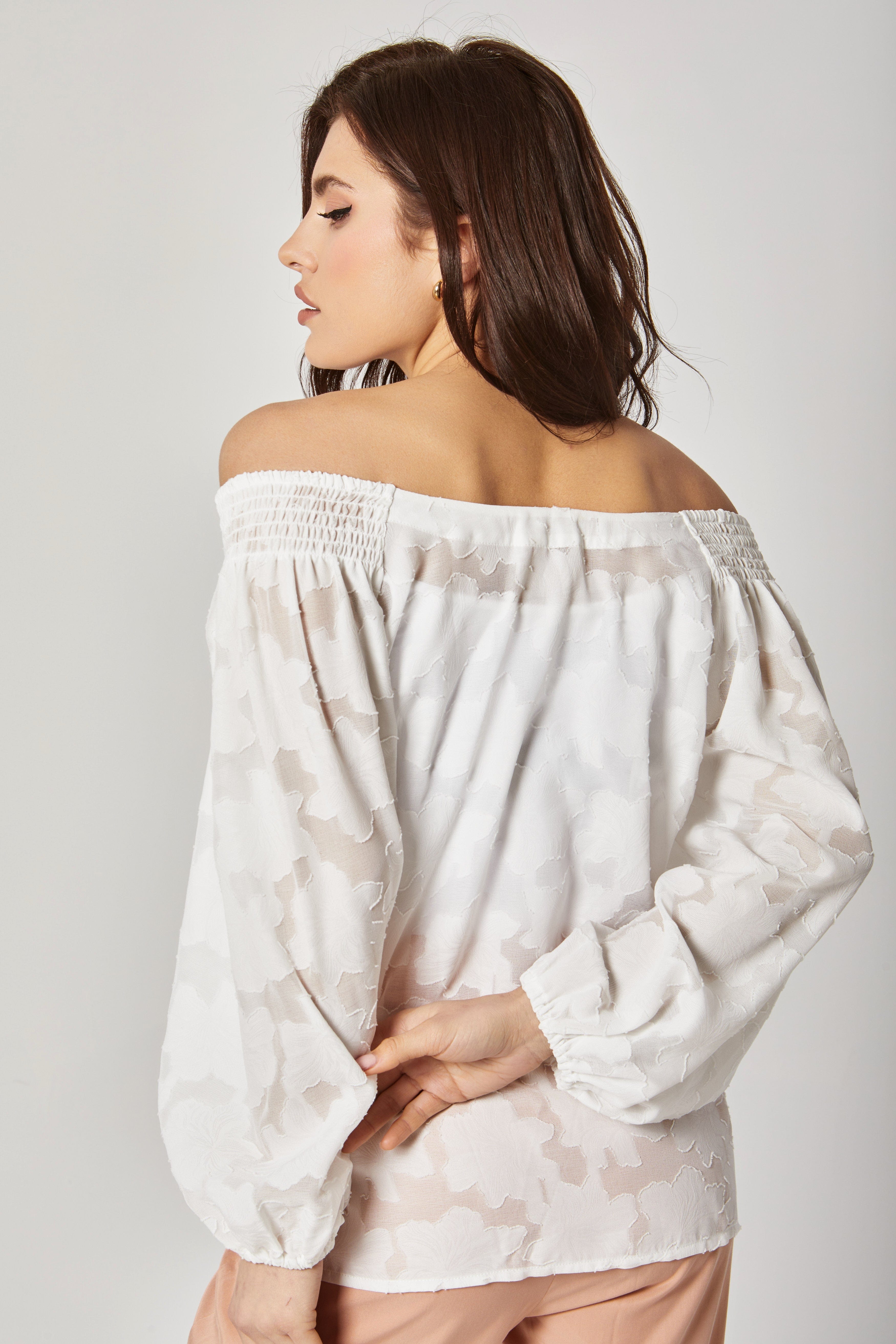 داليدرس بلوزة أوف شولدر واسعة كم طويل واسع نسائي