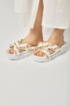 داليدرس فستان قميص شفاف بحزام خصر بأكمام طويلة واسعة بيج فاتح