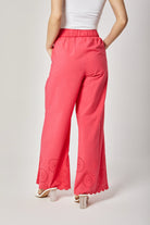 داليدرس بنطلون هاي ويست طويل واسع نسائي وردي مائل للأحمر الداكن