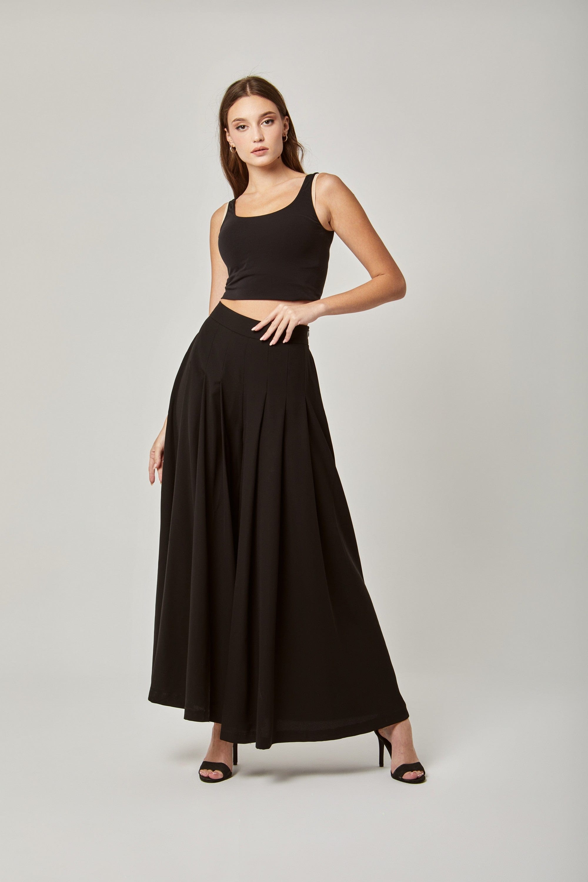 داليدرس بنطلون خصر مرتفع واسع بكسرات طويل نسائي