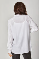 داليدرس بلوزة بكسرات دانتيل كم طويل نسائي أبيض