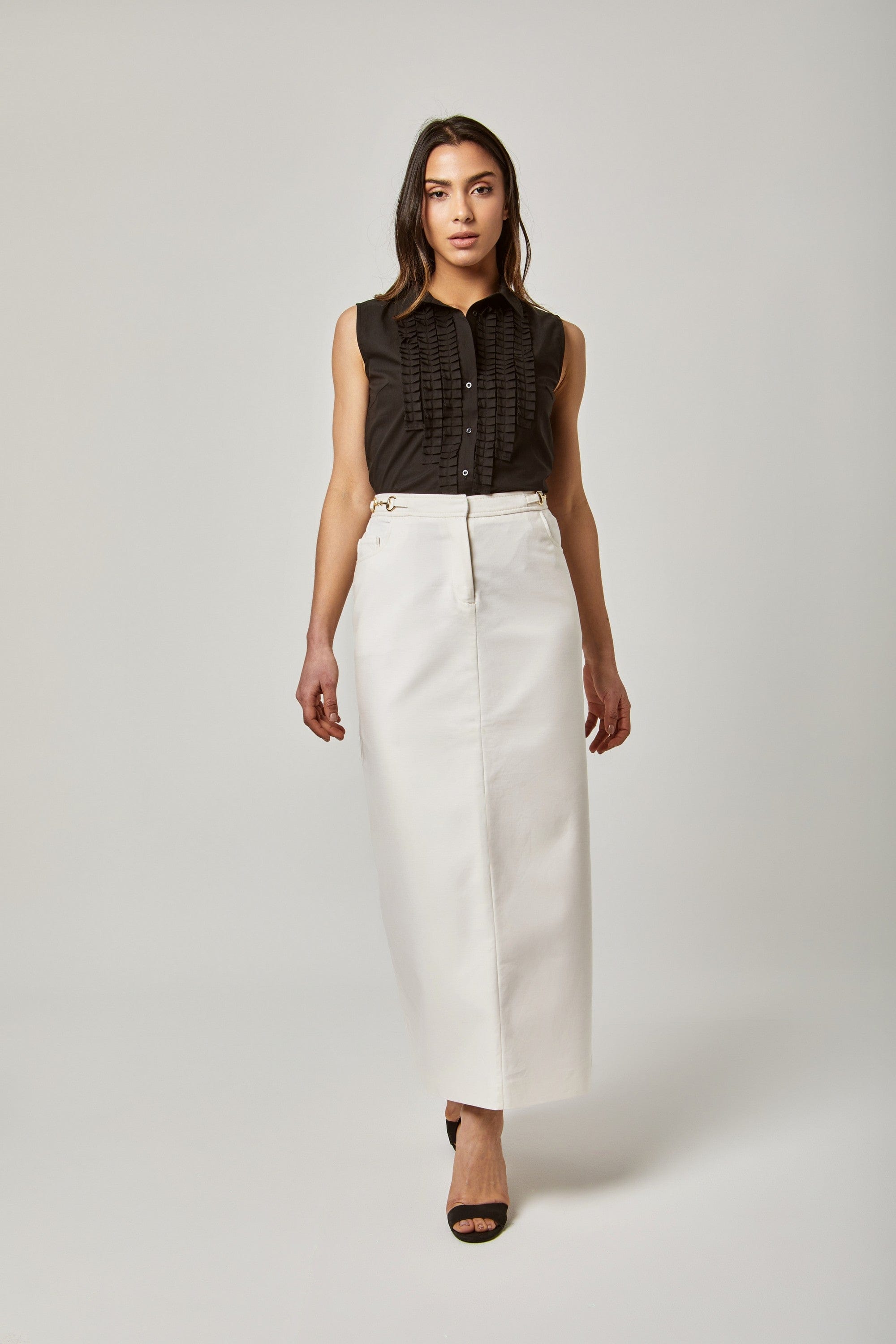 داليدرس تنورة سادة طويلة خصر مرتفعة نسائية