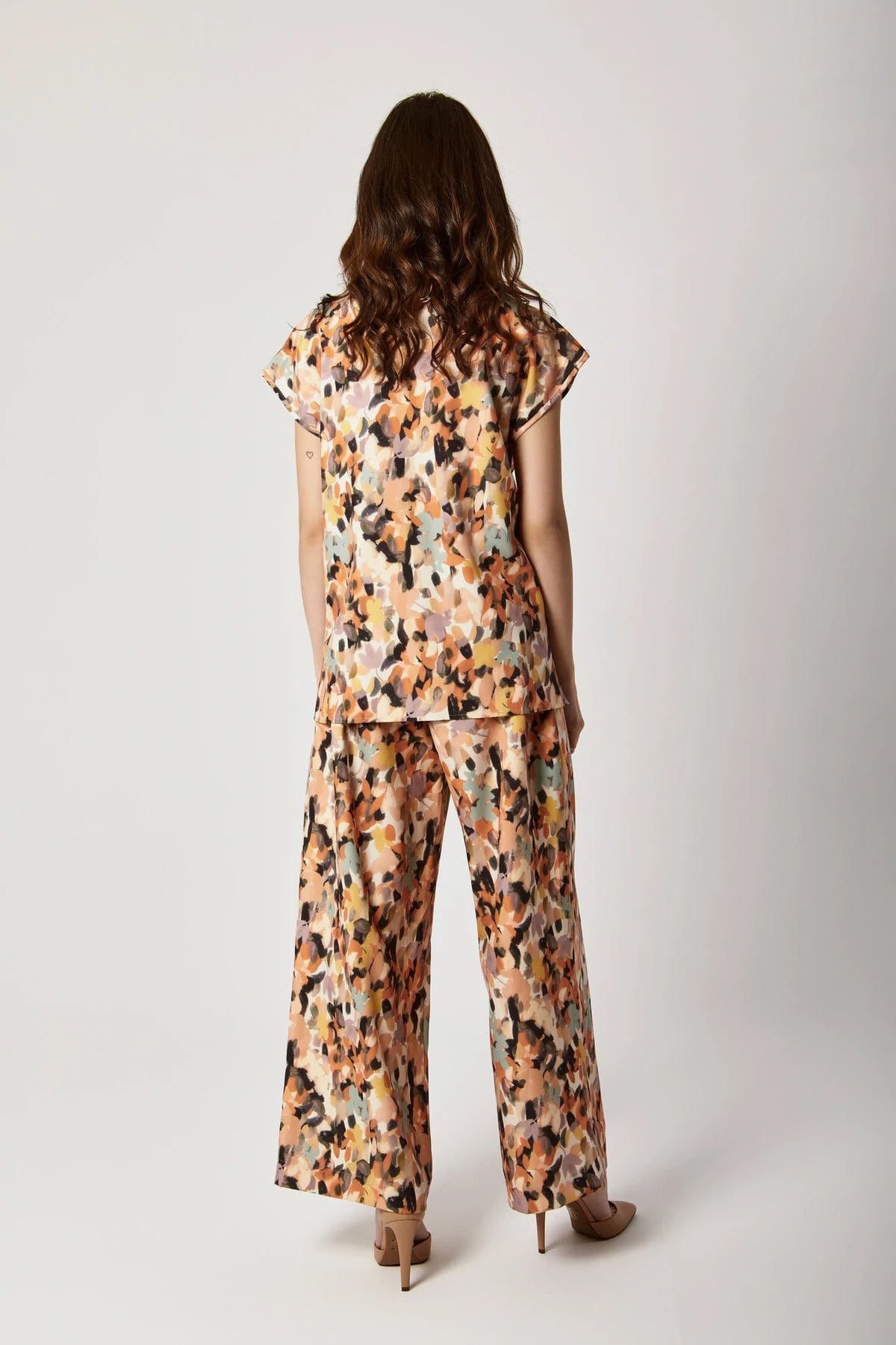 داليدرس بلوزة نسائية مطبوعة بحزام خصر متعدد الألوان