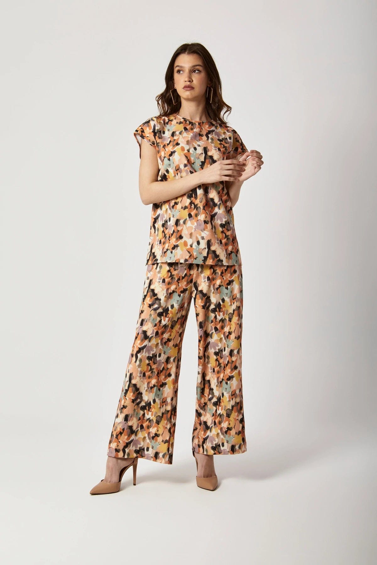 داليدرس بلوزة نسائية مطبوعة بحزام خصر متعدد الألوان