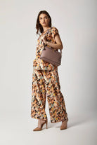 داليدرس بلوزة نسائية مطبوعة بحزام خصر متعدد الألوان