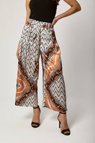 داليدرس بنطلون منقوش واسه بربطة خصر نسائي متعدد الألوان