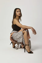 داليدرس بنطلون منقوش واسه بربطة خصر نسائي متعدد الألوان