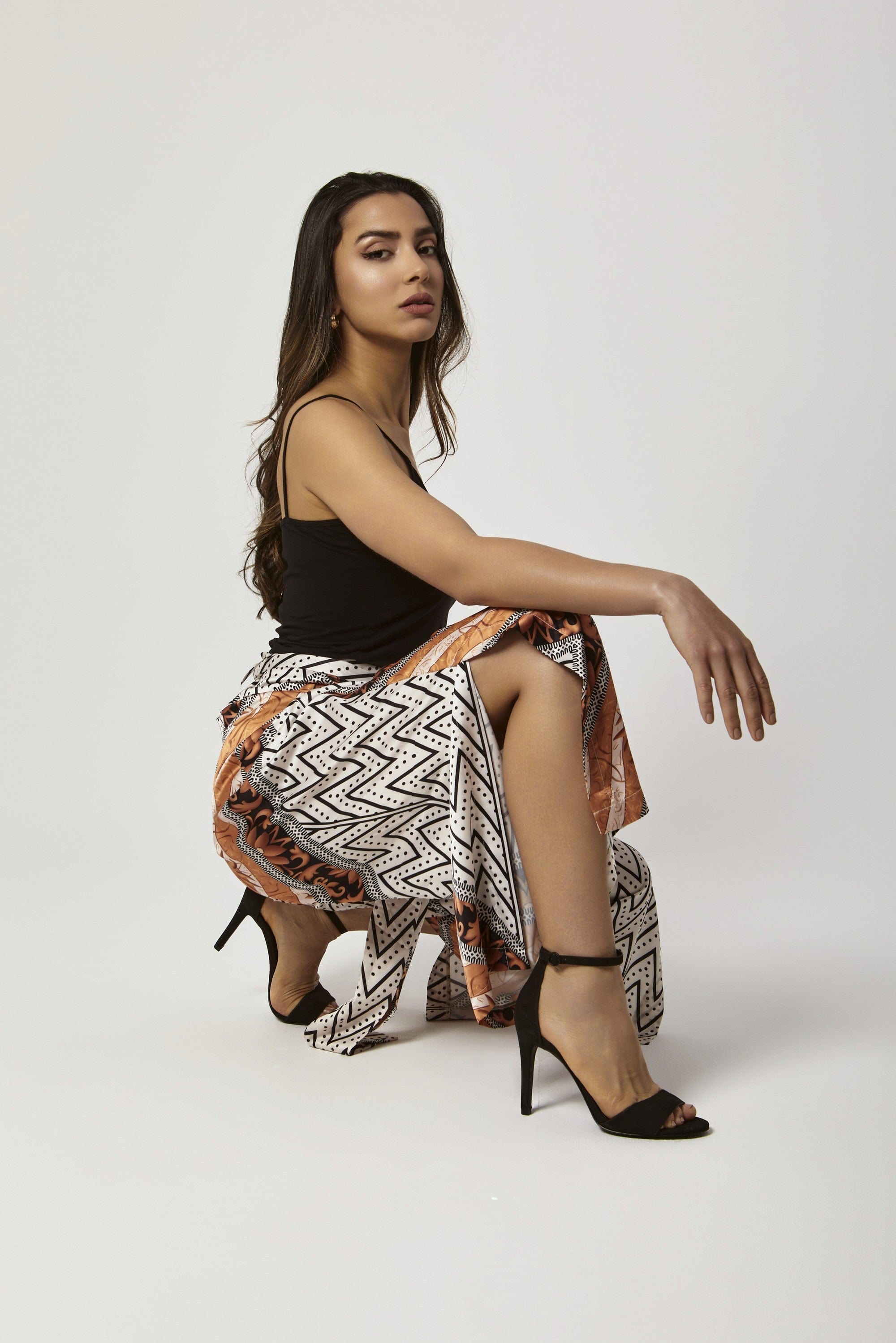 داليدرس بنطلون منقوش واسه بربطة خصر نسائي متعدد الألوان