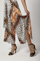 داليدرس بنطلون منقوش واسه بربطة خصر نسائي متعدد الألوان