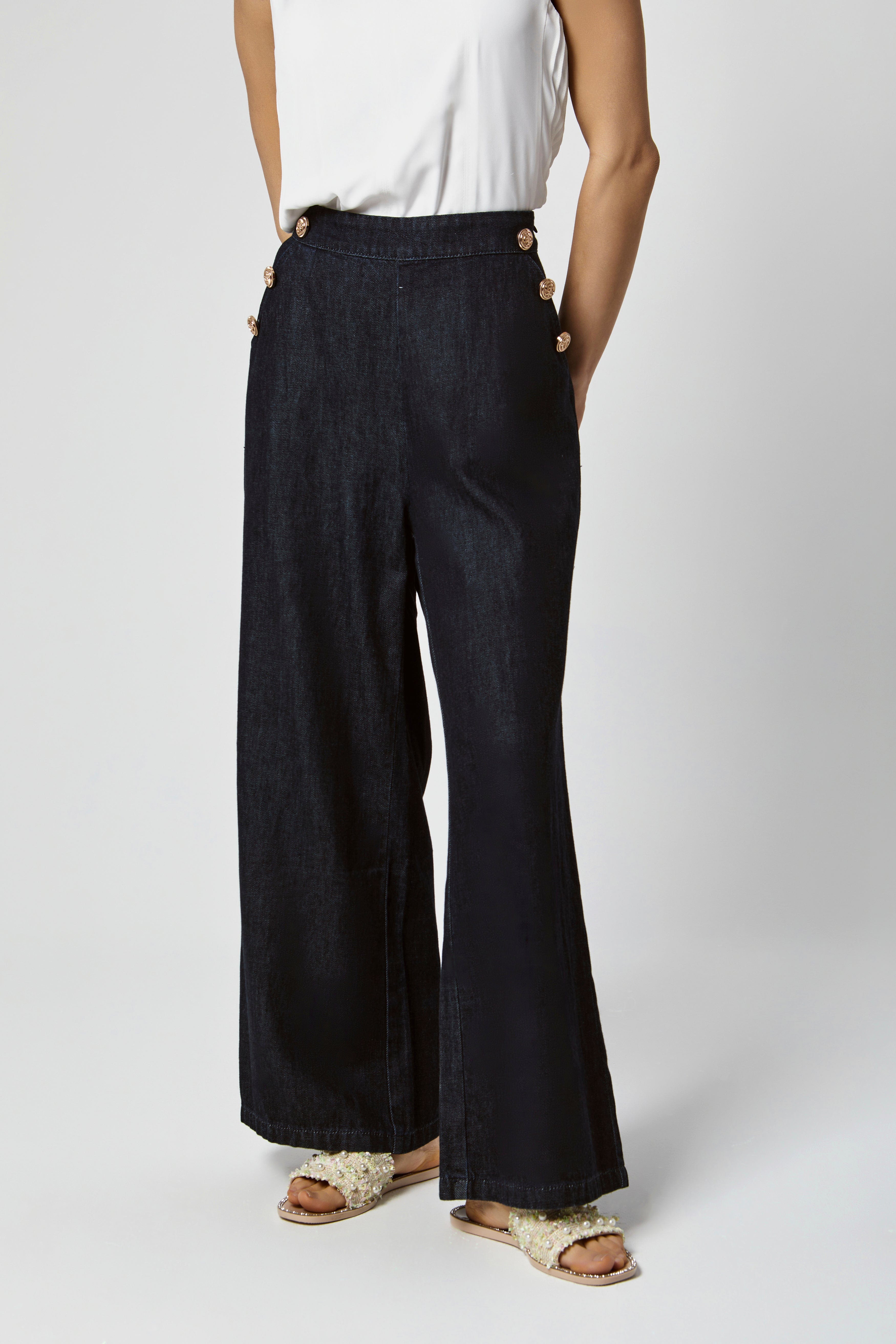 داليدرس بنطلون جينز غامق واسع طويل نسائي جينز داكن