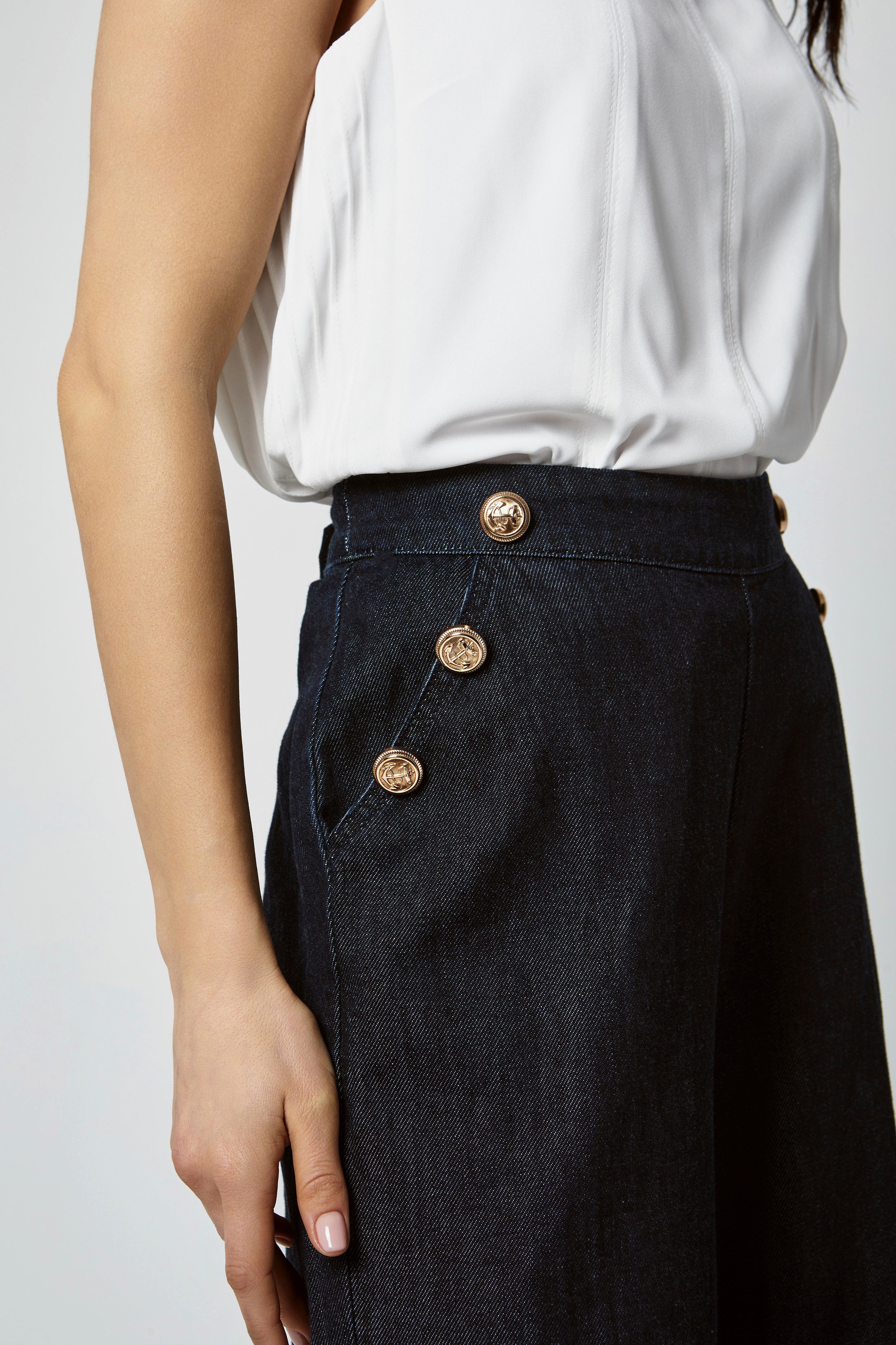 داليدرس بنطلون جينز غامق واسع طويل نسائي جينز داكن