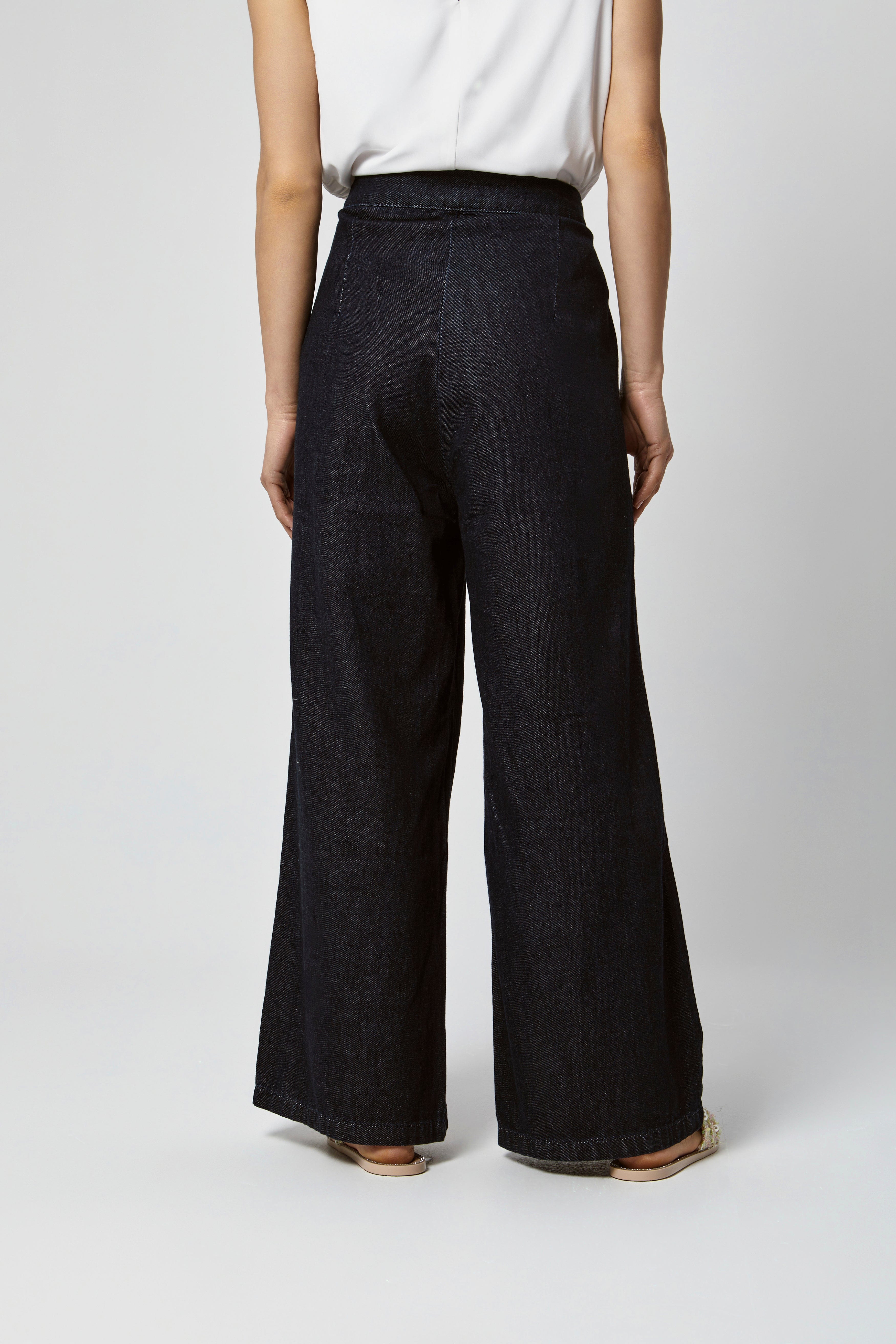 داليدرس بنطلون جينز غامق واسع طويل نسائي جينز داكن