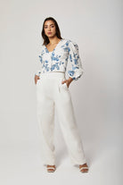 داليدرس بلوزة مشجرة نص بطن كم طويل منفوخ نسائي متعدد الألوان