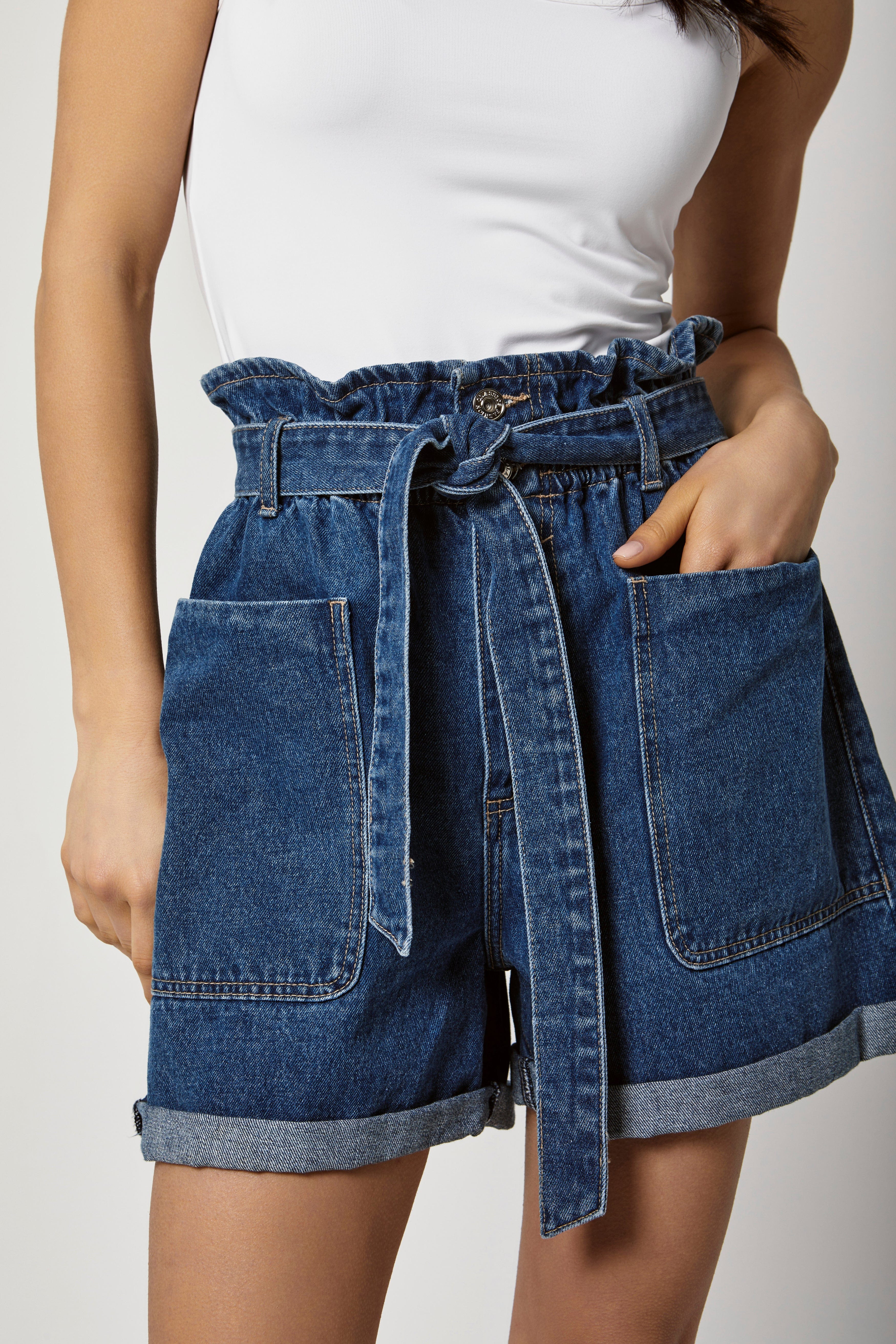 داليدرس شورت جينز قصير واسع نسائي أزرق فاتح