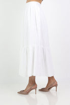 داليدرس تنورة طويلة سادة واسعة نسائية أوف وايت