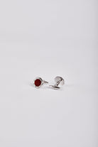 داليدرس طقم دبوس قميص البدلة دائري باللون الأحمر فضي