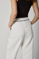 داليدرس بنطلون سادة خصر مرتفع رسمي نسائي أوف وايت