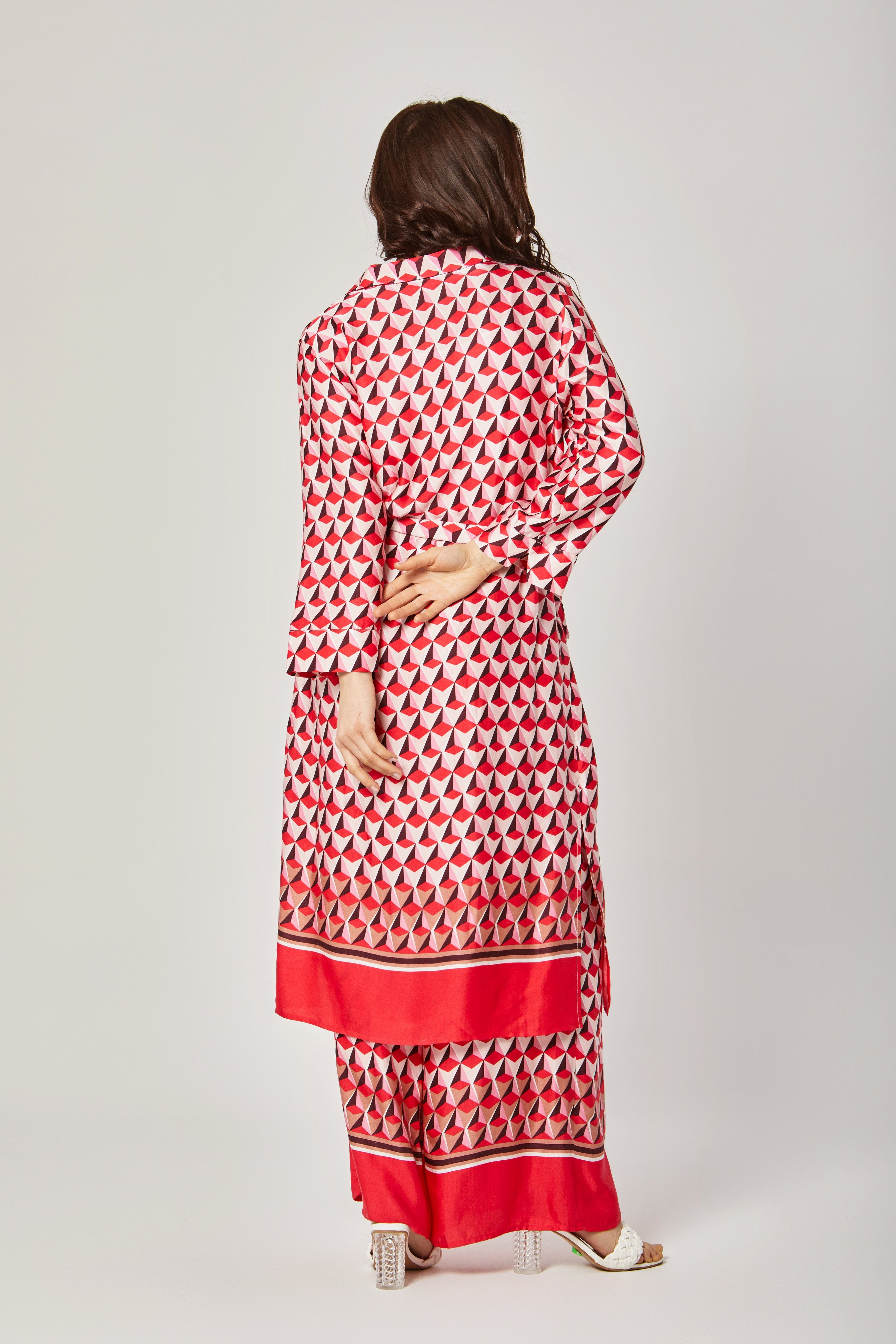 داليدرس فستان ميدي بنمط كم طول برباط نسائي أحمر فاتح