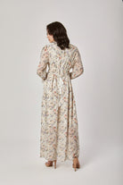 داليدرس فستان منقوش طويل مخصر مبطن نسائي متعدد الألوان